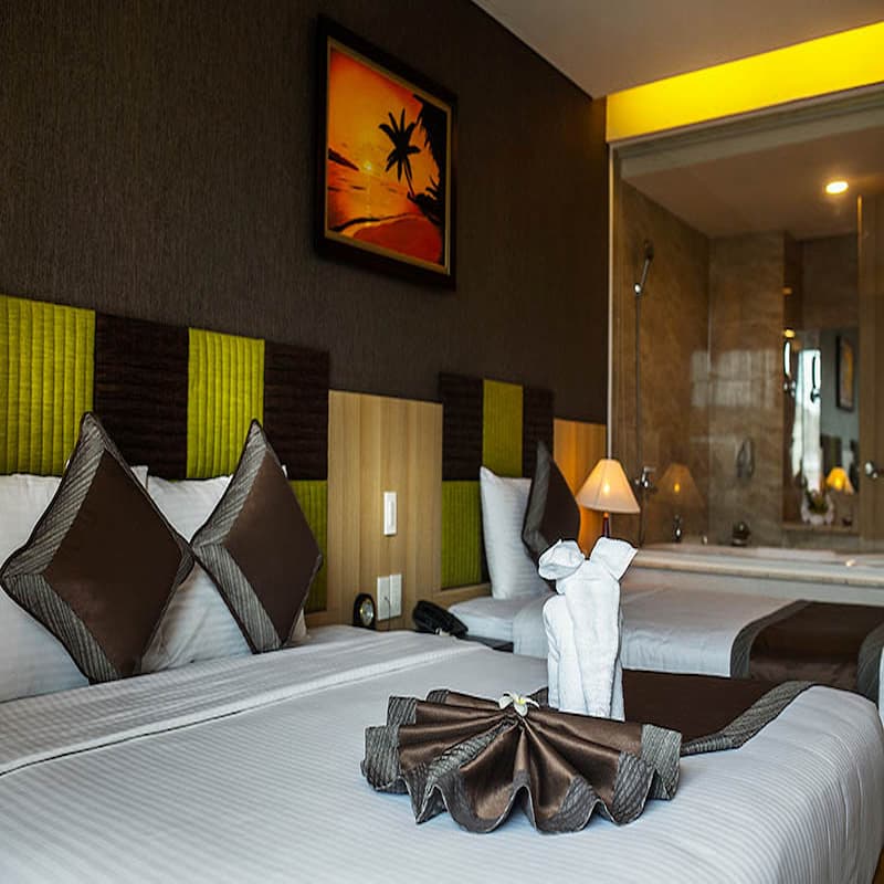 Phòng Deluxe Twin - Phòng dành cho couple người mang phong cách retro không gian sang trọng giữa lòng hà nội 